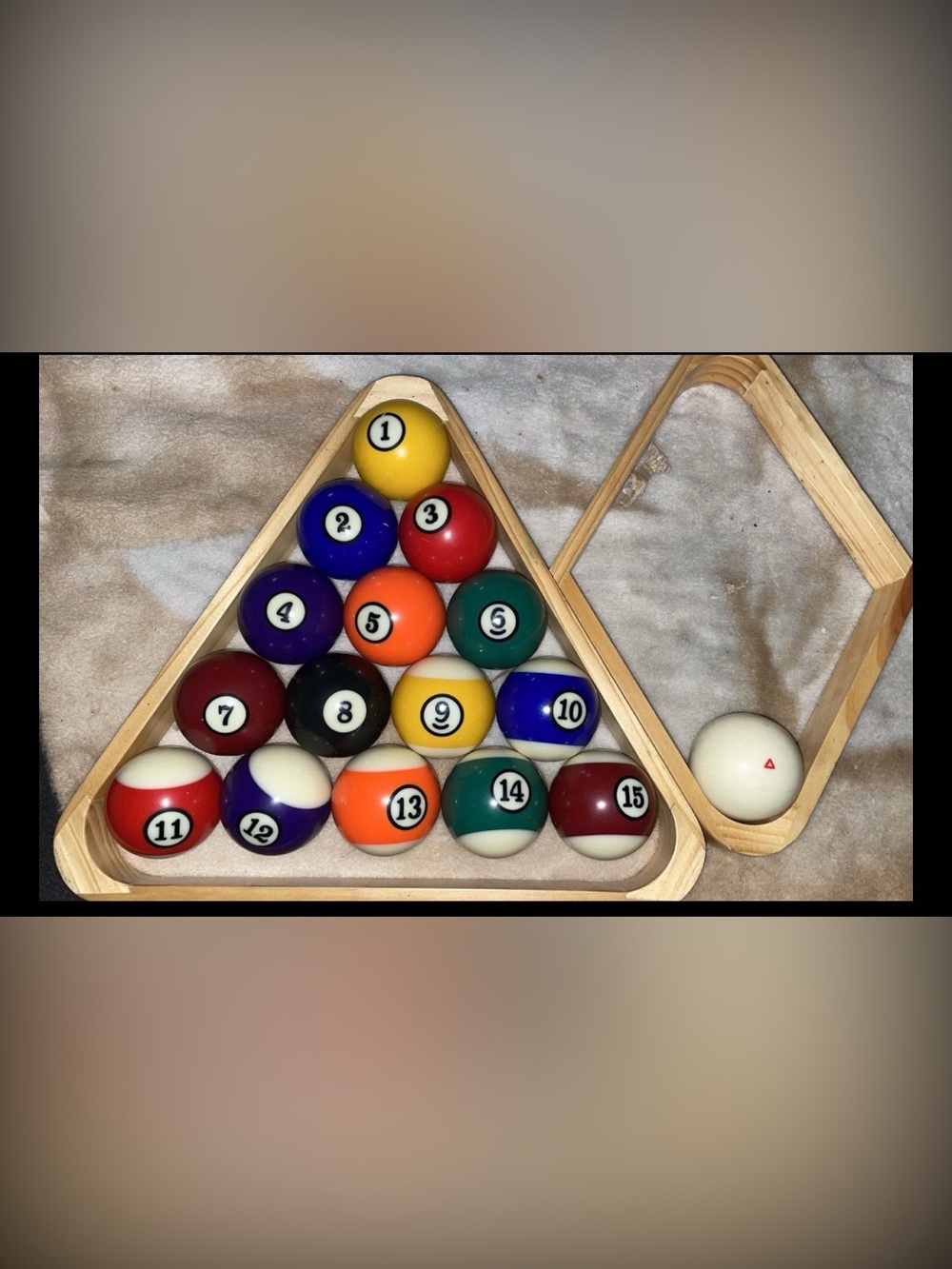 Vintage Super Aramith Pro Pool Ball Set-Rare Red Triangle Cue Ball-2 Wood Racks